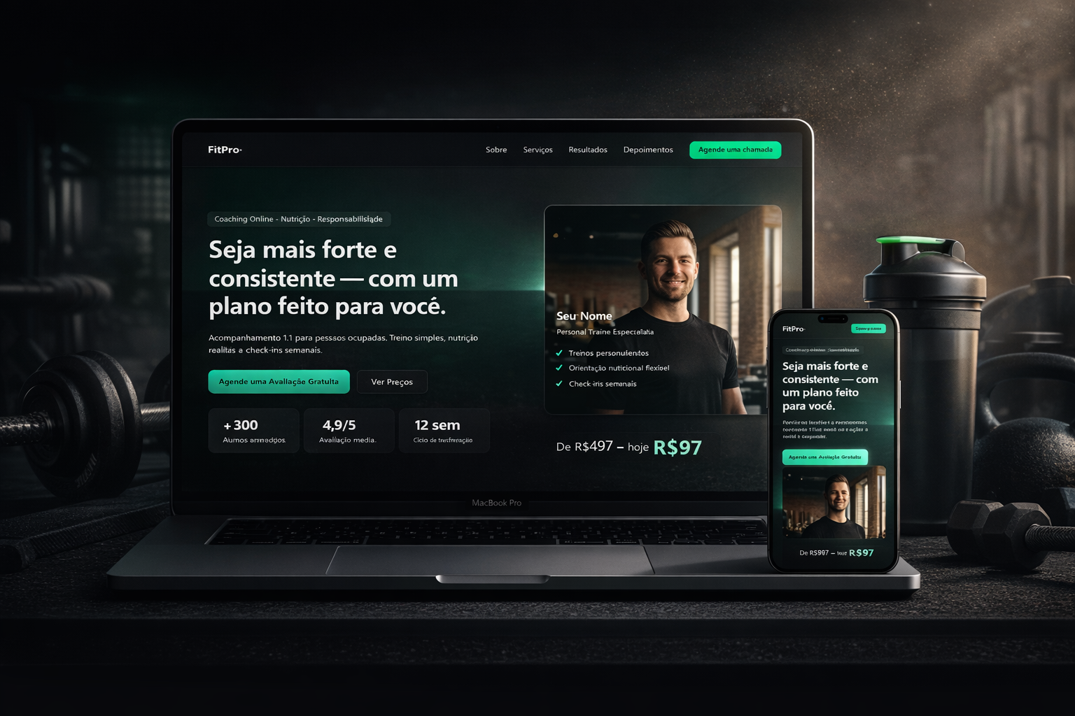 Exemplo de layout do SiteParaPersonal